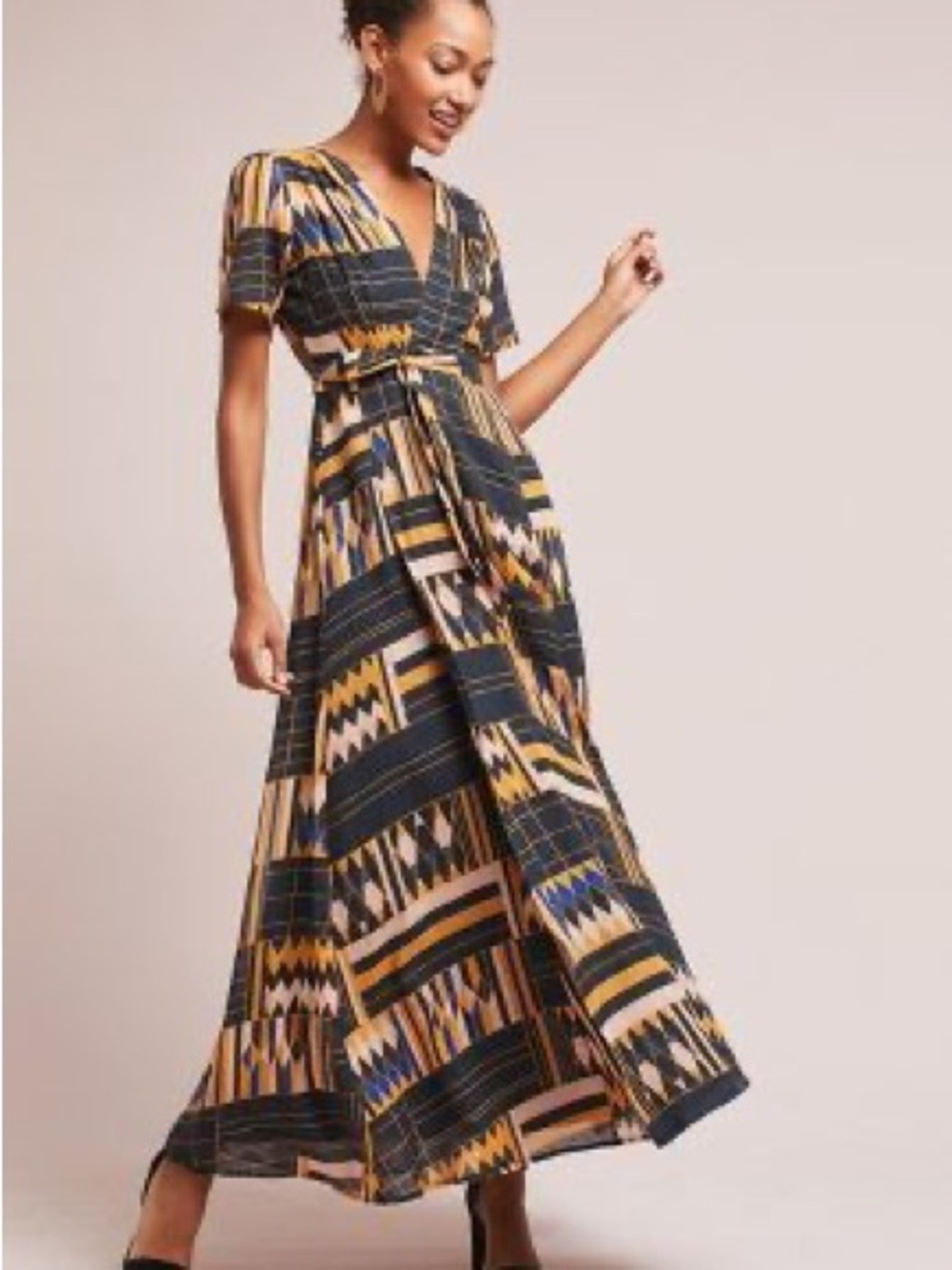 The Odell’s Geometric Maxi Wrap Dress